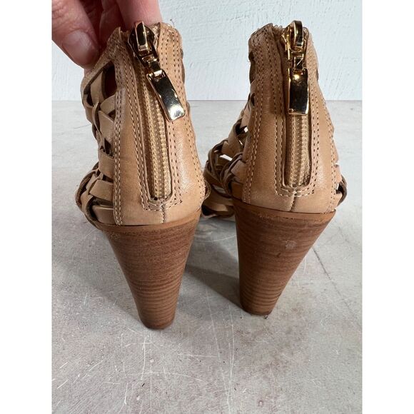 Steven By Steve Madden Womens‎ Milana 7.5M Leather Wedges Tan Braided Boho - Picture 10 of 11